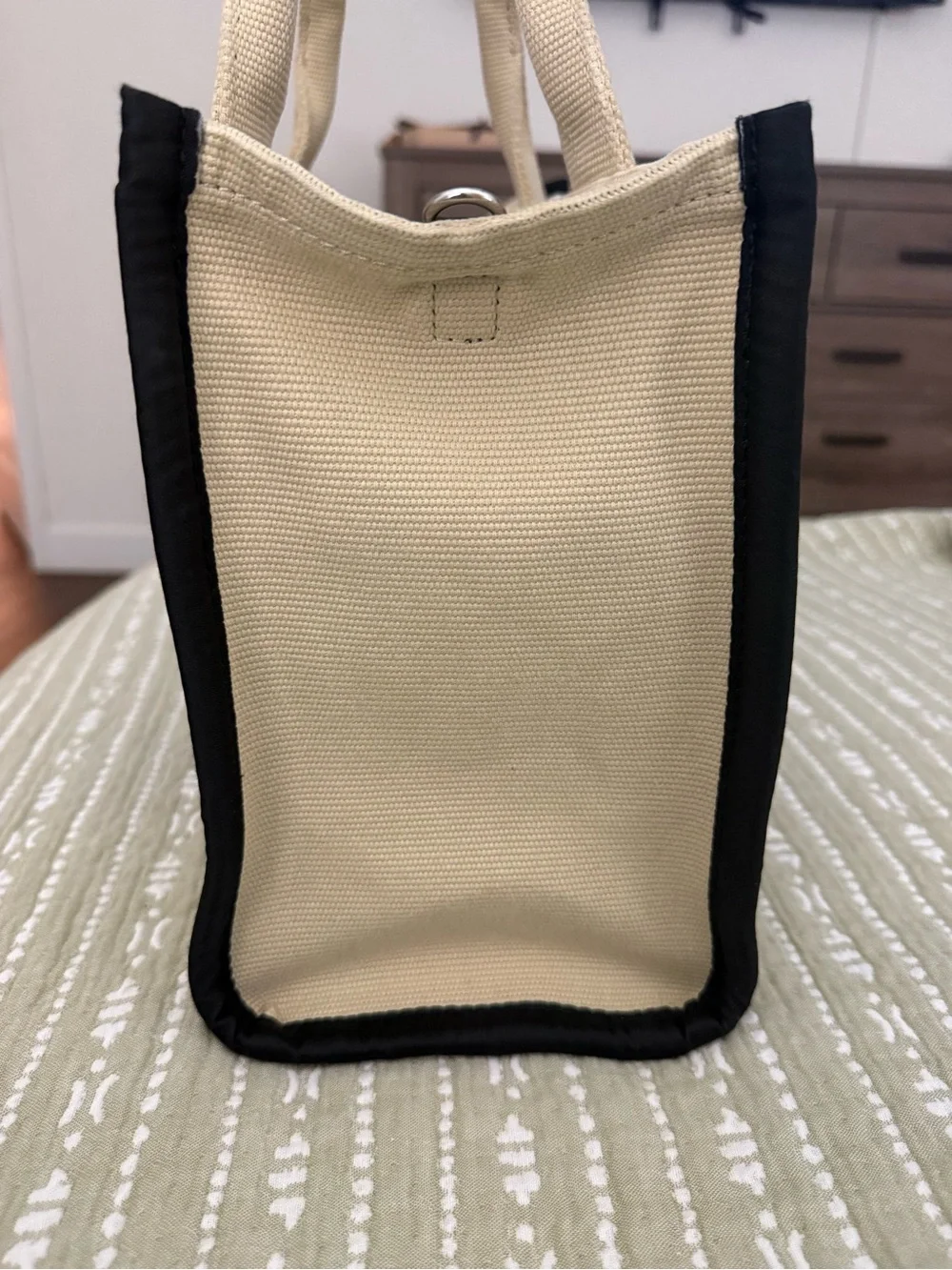 Marc Jacobs Beige Canvas 'The Tote Bag' with Black Accents